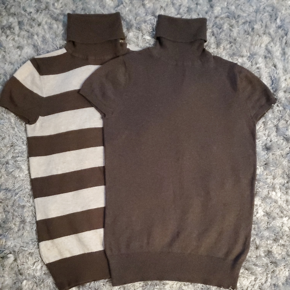 Turtle neck short sleeve sweater Gap xs brown